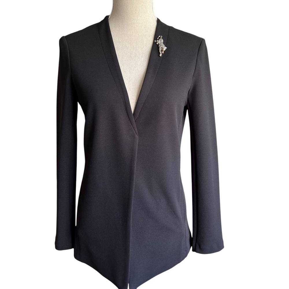 Halston Minimalist Black Jacket Size XS